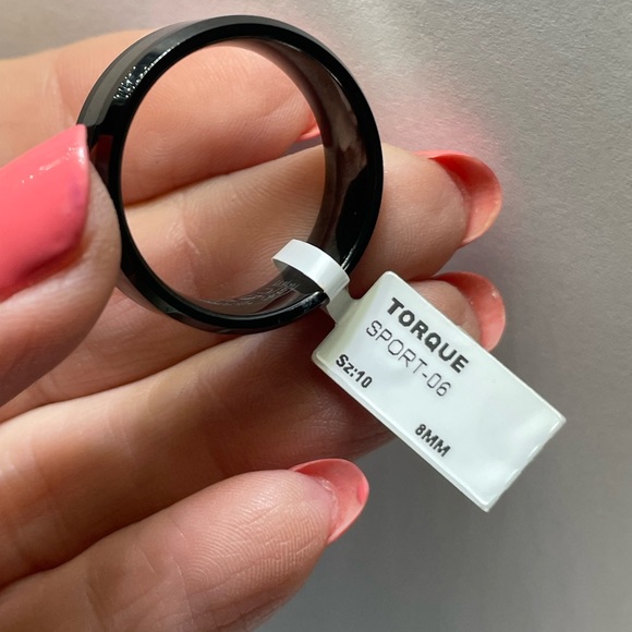 TORQUE Size 10 Tungsten Carbide Beveled Ceramic Finish Comfort Fit 8mm - - Picture 8 of 9